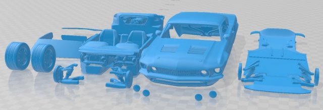 Mustang Mach 40 Printable Car in separate parts 3Dプリントモデル .c4d .max .obj .3ds .fbx .stl .blend 