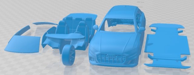 Audi SQ8 2019 Printable Car 3D Принт Модель .c4d .max .obj .3ds .fbx .stl .blend 
