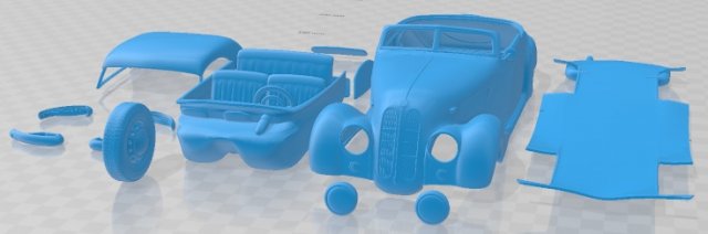 327 Cabriolet 1937 Printable Car Modello di stampa 3D .c4d .max .obj .3ds .fbx .stl .blend 