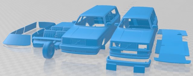 Volvo 245 Wagon 1979 Printable Car 3D Принт Модель .c4d .max .obj .3ds .fbx .stl .blend