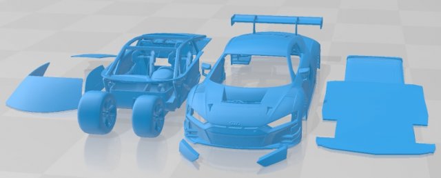 Audi R8 LMS GT3 2020 Printable Car 3D-printmodel .c4d .max .obj .3ds .fbx .stl .blend 