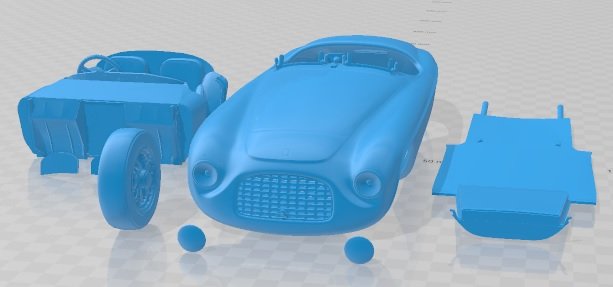 Ferrari 166 MM Barchetta Printable Car 3D-printmodel .c4d .max .obj .3ds .fbx .stl .blend 