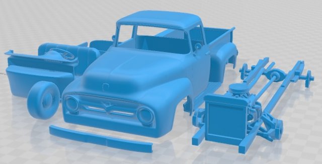 F 100 1956 Printable Car in separate parts Modello di stampa 3D .c4d .max .obj .3ds .fbx .stl .blend 