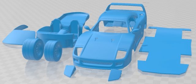 Ferrari F40 1987 Printable Car 3D Baskı Modeli .c4d .max .obj .3ds .fbx .stl .blend 