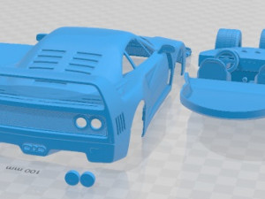 Ferrari F40 1987 Printable Car 3D Baskı Modeli