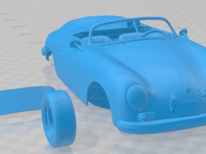 Porsche 356 A Speedster 1956 Printable Car Modèles 3D en vedette