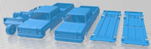 Chevrolet K30 Crew Cab 1979 Printable Car 3D Print Model .c4d .max .obj .3ds .fbx .stl .blend 