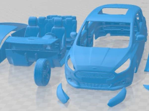 S Max 2015 Printable Car in separate parts 3D Print Model