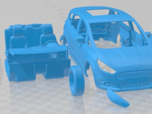 S Max 2015 Printable Car in separate parts Model do druku 3D