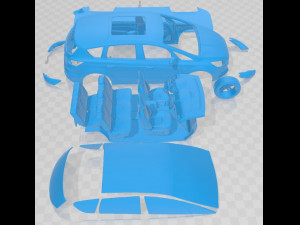 S Max 2015 Printable Car in separate parts Model do druku 3D