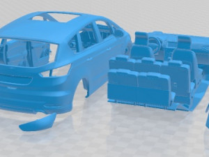 S Max 2015 Printable Car in separate parts Model do druku 3D