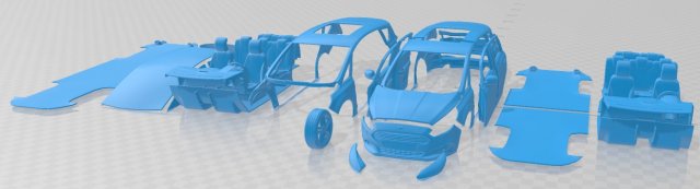 S Max 2015 Printable Car in separate parts 3D 打印模型 .c4d .max .obj .3ds .fbx .stl .blend