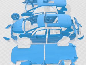 S Max 2015 Printable Car in separate parts 3D 打印模型