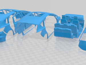 S Max 2015 Printable Car in separate parts 3D 打印模型