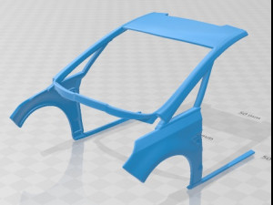 S Max 2015 Printable Car in separate parts 3D 打印模型