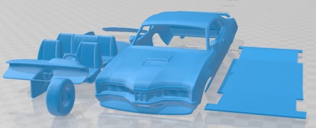 Mercury Montego Hardtop Coupe 1970 Printable Car 3D Print Model .c4d .max .obj .3ds .fbx .stl .blend 