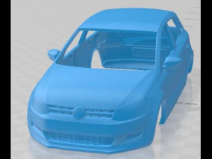 폭스바겐 폴로 5 도어 2010 인쇄 가능한 차체 자동차 3D 프린트 모델