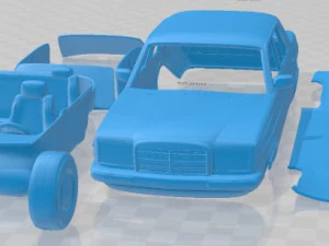 Mobil Cetak Mercedes Benz W123 Sedan 1975 Model Cetak 3D
