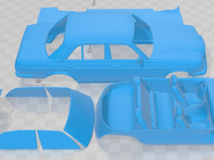 Mercedes Benz W123 Sedan 1975 Printable Car 3D Print Model