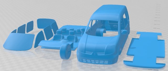 Renault Kangoo Printable Van 3D printmodel .c4d .max .obj .3ds .fbx .stl .blend