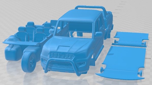 Mahindra Pik Up Double Cab Karoo 2022 Printable Car Model Cetak 3D .c4d .max .obj .3ds .fbx .stl .blend 