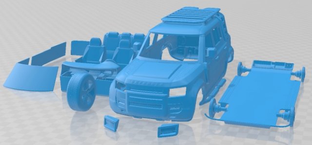 Land Rover Defender Explorer Pack Printable Car 3D-printmodel .c4d .max .obj .3ds .fbx .stl .blend 