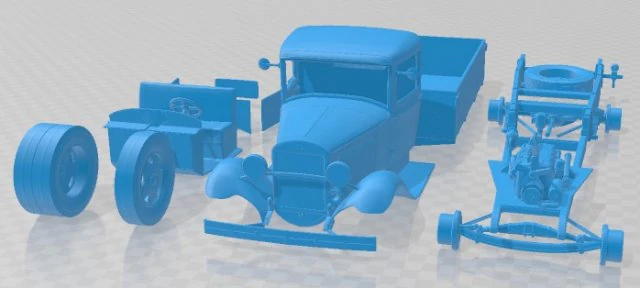 GAZ AA 1932 Printable Truck 3D Print Model .c4d .max .obj .3ds .fbx .stl .blend 