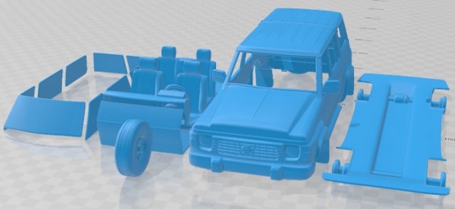 Nissan Patrol Y60 5 Doors 1987 Printable Car Modello di stampa 3D .c4d .max .obj .3ds .fbx .stl .blend 