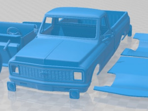 chevrolet c10 cheyenne pickup 1971 printable body car 3D in 3DExport
