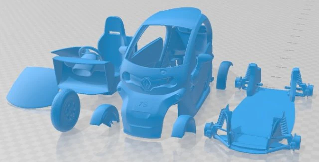 Renault Twizy ZE Printable Car 3D Print Model .c4d .max .obj .3ds .fbx .stl .blend 