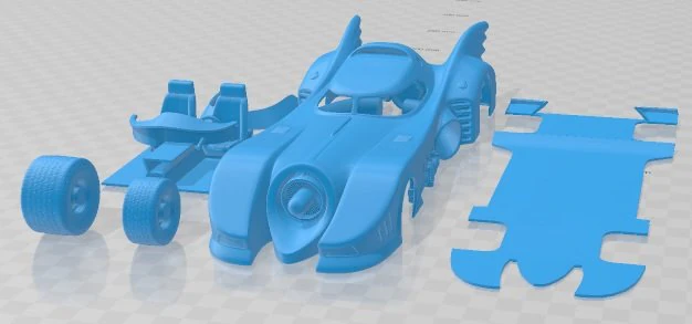 Batmobile 1989 Jet Car Printable 3D Print Model .c4d .max .obj .3ds .fbx .stl .blend