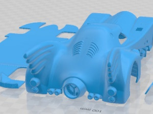 Batmobile 1989 Jet Car Printable 3D प्रिंट मॉडल