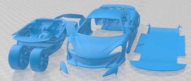 Mclaren 600 LT 2019 Printable Car Modello di stampa 3D .c4d .max .obj .3ds .fbx .stl .blend 