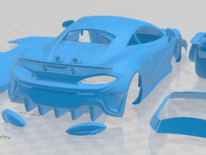 Mclaren 600 LT 2019 Printable Car Modello di stampa 3D