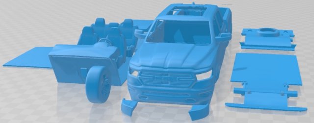Dodge Ram Laramie 2019 Printable Car 3D Baskı Modeli .c4d .max .obj .3ds .fbx .stl .blend 