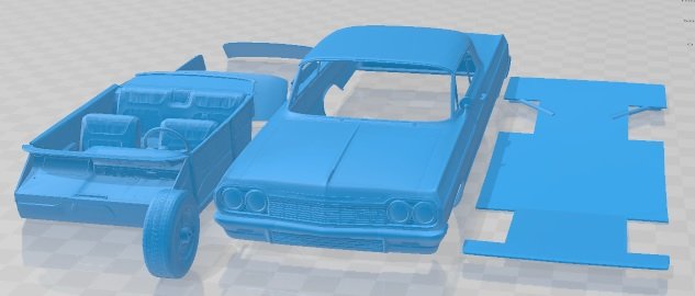 Chevrolet Impala SS 1964 Printable Car 3D 프린트 모델 .c4d .max .obj .3ds .fbx .stl .blend 