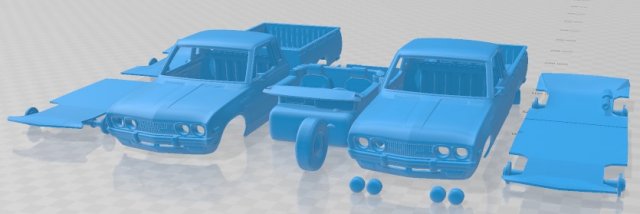 Datsun 620 King Cab 1977 Printable Car 3D Принт Модель .c4d .max .obj .3ds .fbx .stl .blend