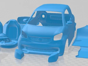 Coche Imprimible Smart Fortwo Brabus Modelo de impresión 3D