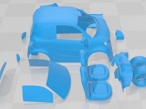 Smart Fortwo Brabus Printable Car 3D प्रिंट मॉडल