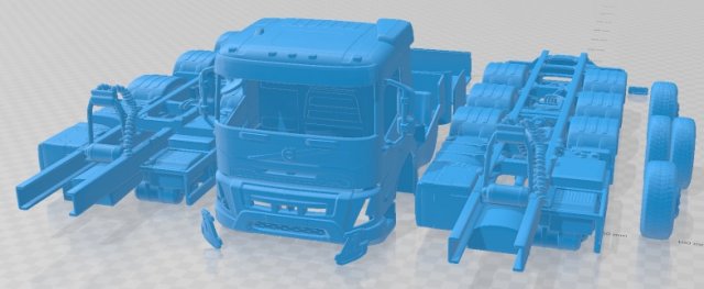 Volvo FMX Day Cab Chassis Truck 4 axle 2020 Printable 3Dプリントモデル .c4d .max .obj .3ds .fbx .stl .blend 