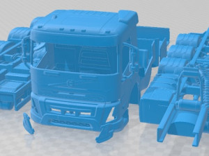 Volvo FMX Day Cab Chassis Truck 4 axle 2020 Printable Modelo de impresión 3D