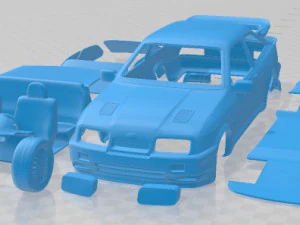 Sierra Cosworth RS500 1986 Yazdırılabilir Araba 3D Baskı Modeli