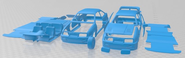 Sierra Cosworth RS500 1986 Printable Car 3D-Druckmodell .c4d .max .obj .3ds .fbx .stl .blend 
