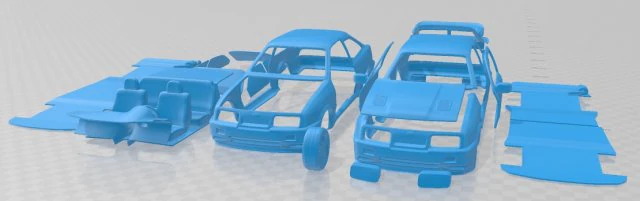 Sierra Cosworth RS500 1986 Printable Car 3D Print Model .c4d .max .obj .3ds .fbx .stl .blend 