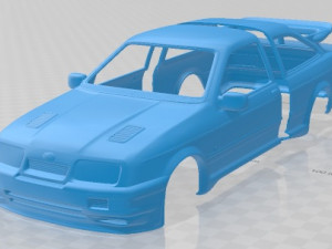 Sierra Cosworth RS500 1986 Printable Body Car Modèles 3D en vedette