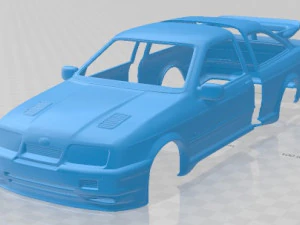 Sierra Cosworth RS500 1986 Yazdırılabilir Karoser Araba 3D Baskı Modeli