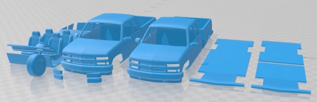Chevrolet K 1500 Extended Cab 1988 Printable Car Modelo de impresión 3D .c4d .max .obj .3ds .fbx .stl .blend 