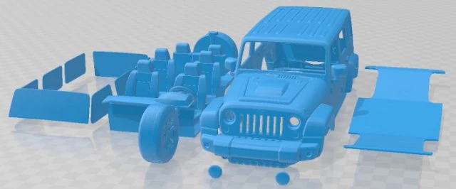 Jeep Wrangler Unlimited Rubicon X 2014 Printable Car 3D Print Model .c4d .max .obj .3ds .fbx .stl .blend 