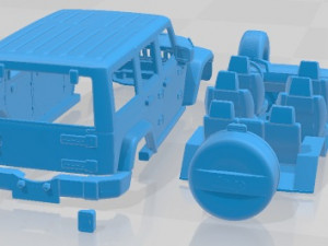 Jeep Wrangler Unlimited Rubicon X 2014 Printable Car Modello di stampa 3D