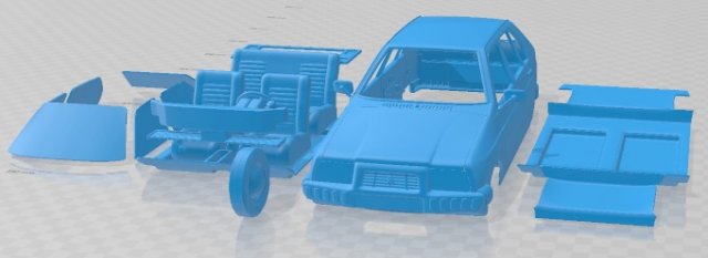 Citroen Visa 1979 Printable Car 3Dプリントモデル .c4d .max .obj .3ds .fbx .stl .blend